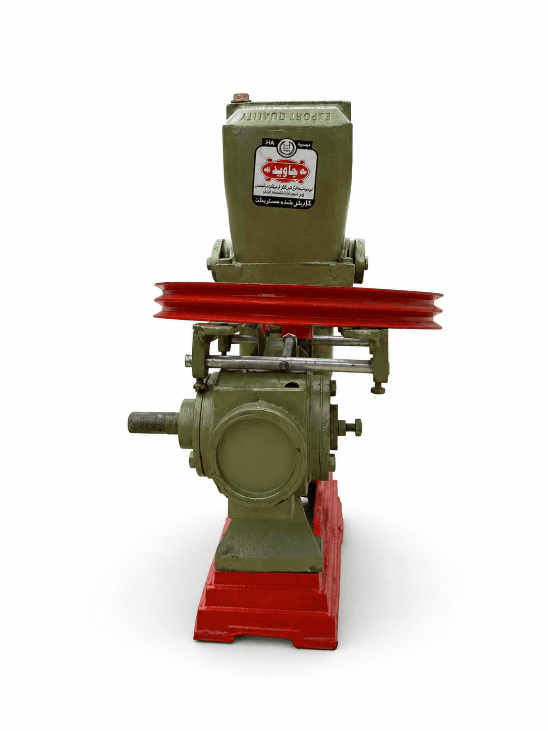 Jawed 1HP Bearing Pump GD25000 (Steel Plate) (detail close-up) — Javed bearing pumps for home and bore use in Karachi, Pakistan