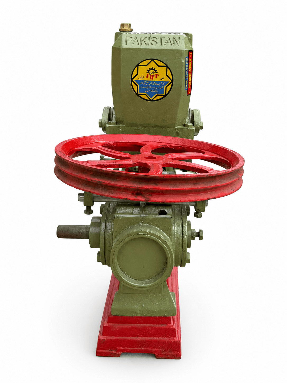 Jawed 1HP Bearing Pump GD26000 (Steel Plate) (side angle) — Javed bearing pumps for home and bore use in Karachi, Pakistan