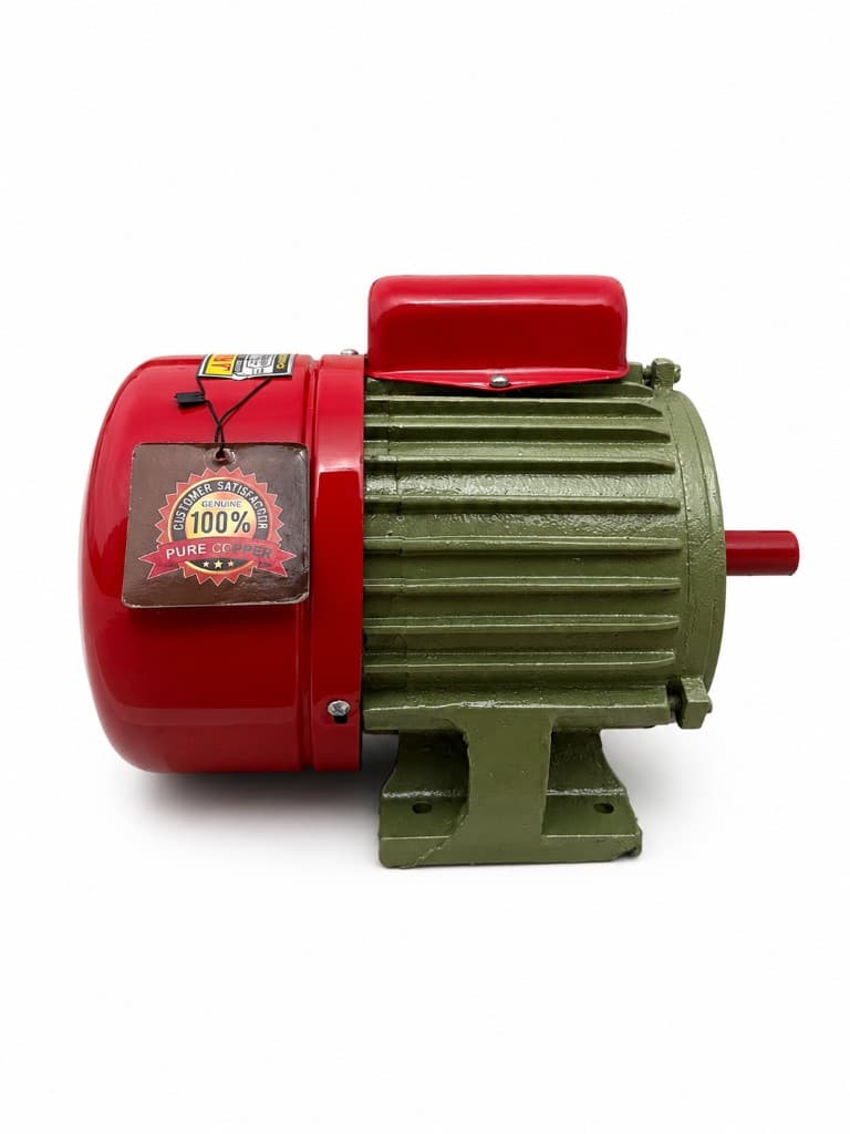 Jawed 1HP J Copper Motor (detail close-up) — Javed copper motors for home and bore use in Karachi, Pakistan