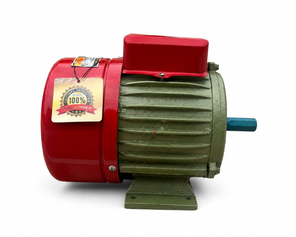 Jawed 1HP S Copper Motor Heavy Duty (detail close-up) — Javed copper motors for home and bore use in Karachi, Pakistan